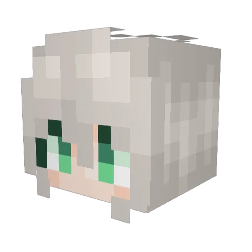Chromaas2 Minecraft avatar head, 3D render