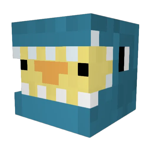 ChromeYT Minecraft avatar head, 3D render