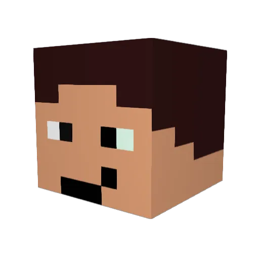 Chrome_Blank Minecraft avatar head, 3D render