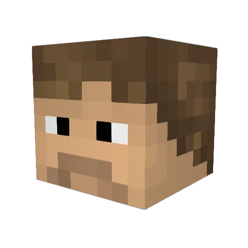 Chromedy Minecraft avatar head, 3D render