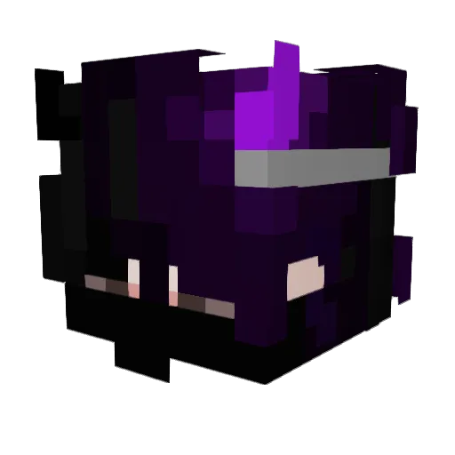 Chromemetal Minecraft avatar head, 3D render