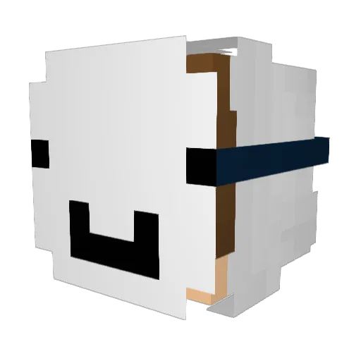 Chromild Minecraft avatar head, 3D render