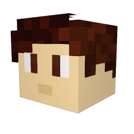 Chromoman Minecraft avatar head, 3D render