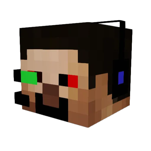 ChronoPatrol Minecraft avatar head, 3D render