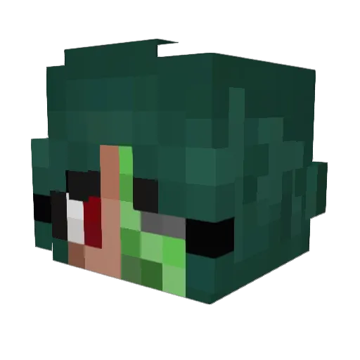 Chronosuba Minecraft avatar head, 3D render
