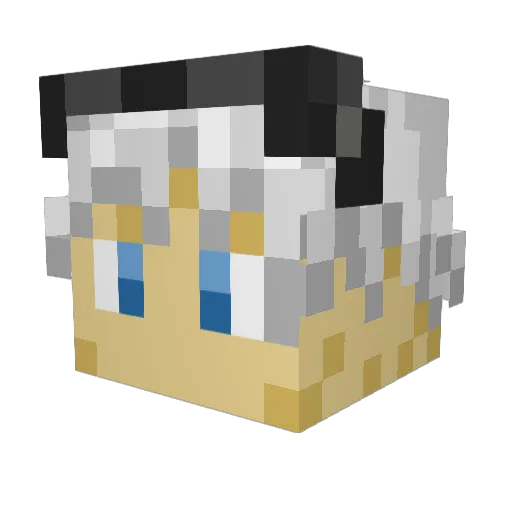 Chronozia Minecraft avatar head, 3D render
