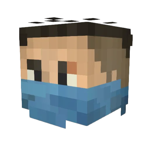 Chrony89 Minecraft avatar head, 3D render