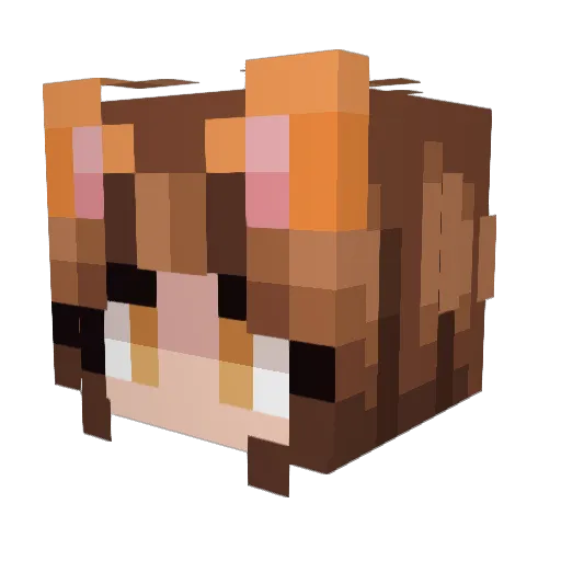 Chroustille Minecraft avatar head, 3D render