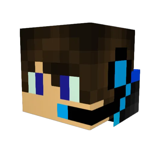 Chrpp Minecraft avatar head, 3D render