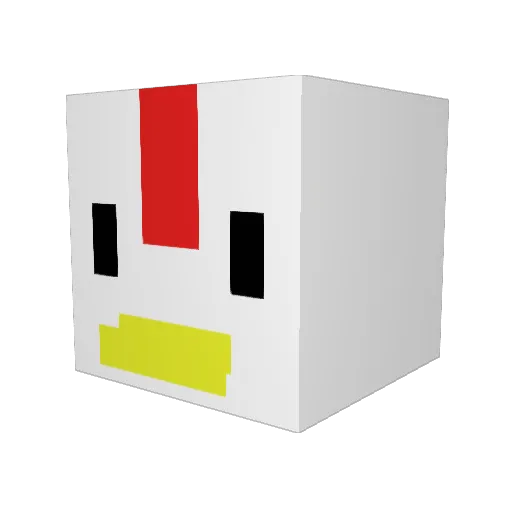 ChrupekTV Minecraft avatar head, 3D render