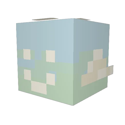 Chrylic Minecraft avatar head, 3D render