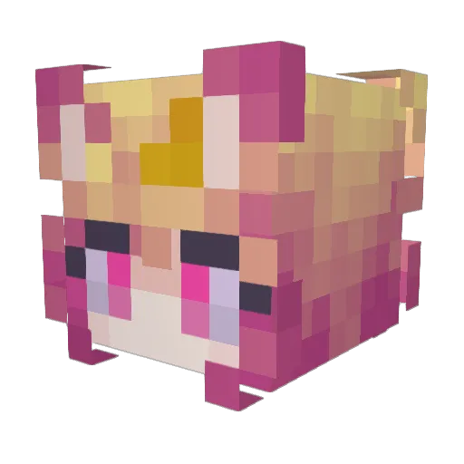 ChrysVT Minecraft avatar head, 3D render