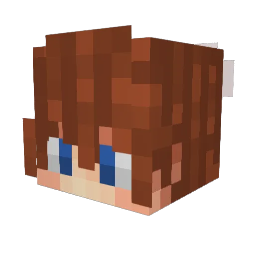 Chrysanthmum Minecraft avatar head, 3D render