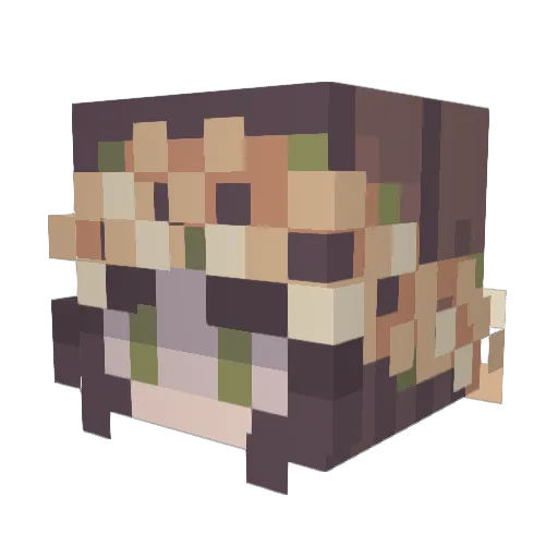 Chrystaxx Minecraft avatar head, 3D render