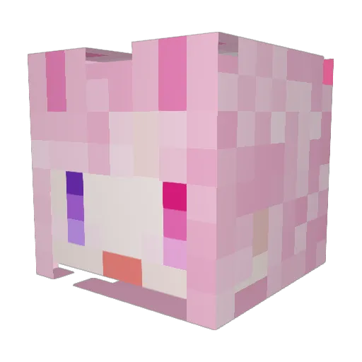 Chu_7 Minecraft avatar head, 3D render
