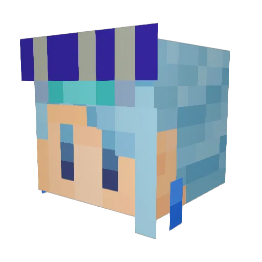 Chu_ba Minecraft avatar head, 3D render
