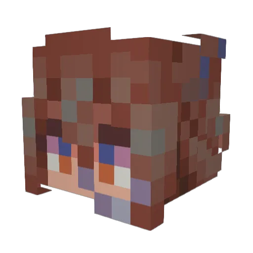 Chuanzeqwe Minecraft avatar head, 3D render