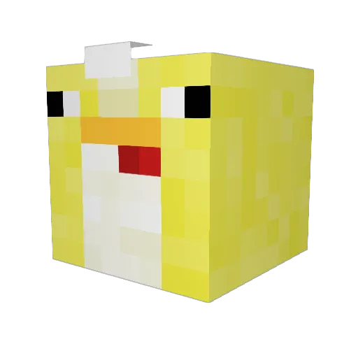 ChubTubFriend Minecraft avatar head, 3D render