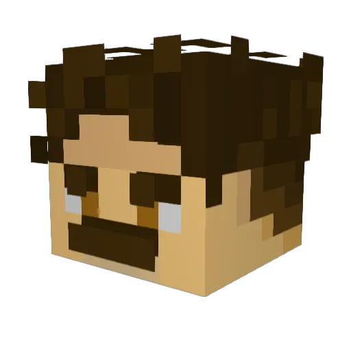Chubbbb Minecraft avatar head, 3D render