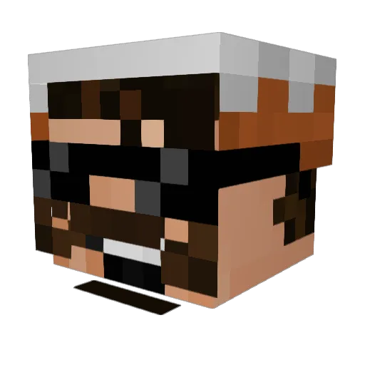ChubbyShanks Minecraft avatar head, 3D render