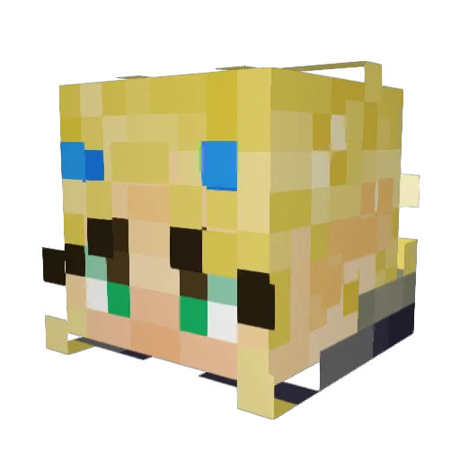 Chubbybuddie Minecraft avatar head, 3D render