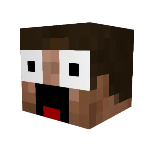 ChubsNorris Minecraft avatar head, 3D render