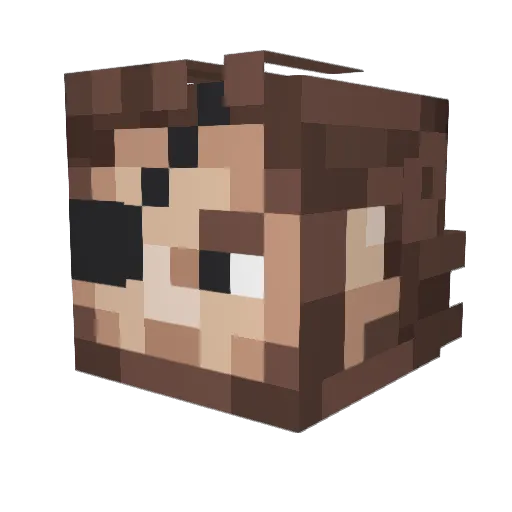 ChubuPanda Minecraft avatar head, 3D render