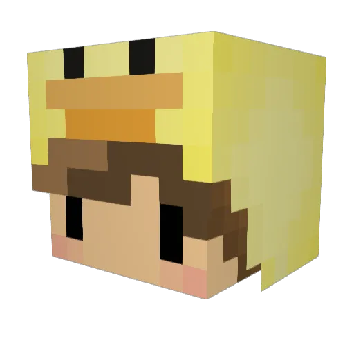 Chubz7 Minecraft avatar head, 3D render