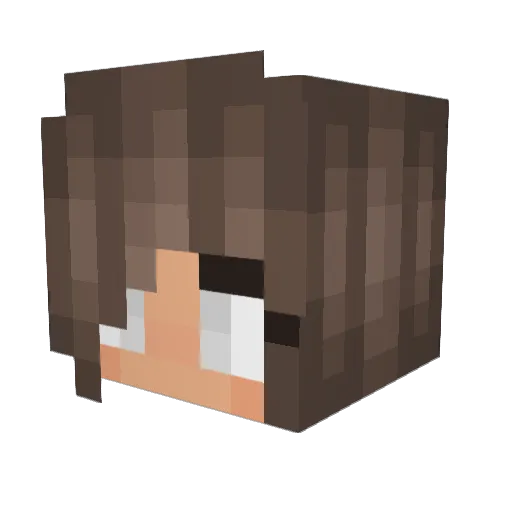 Chuchella Minecraft avatar head, 3D render