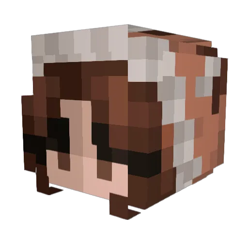 Chuchikitty Minecraft avatar head, 3D render