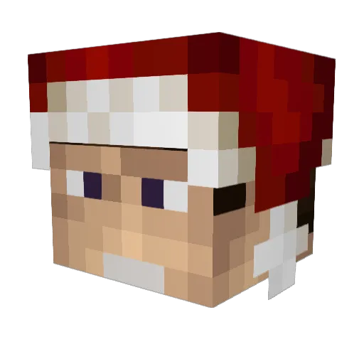 ChuckU_toChina Minecraft avatar head, 3D render