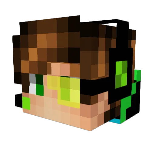 ChuckWf Minecraft avatar head, 3D render
