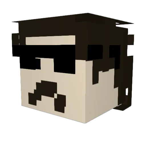 Chuckamania2 Minecraft avatar head, 3D render