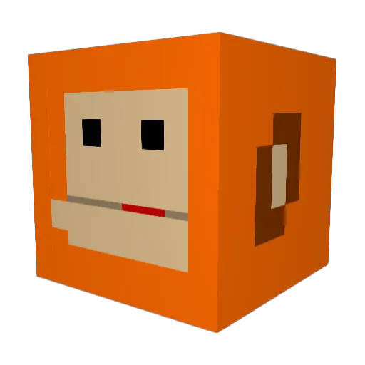 Chuckieee Minecraft avatar head, 3D render