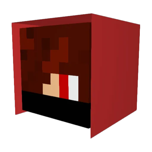 Chucknoub Minecraft avatar head, 3D render