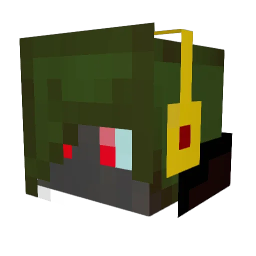 Chucu3000 Minecraft avatar head, 3D render