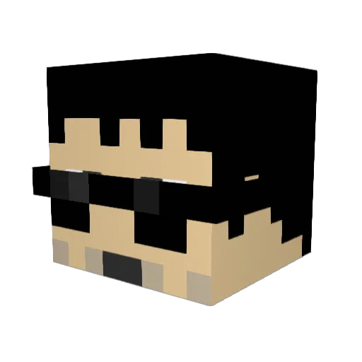 Chudooder Minecraft avatar head, 3D render
