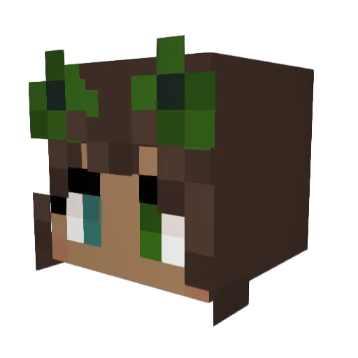 Chufloof Minecraft avatar head, 3D render