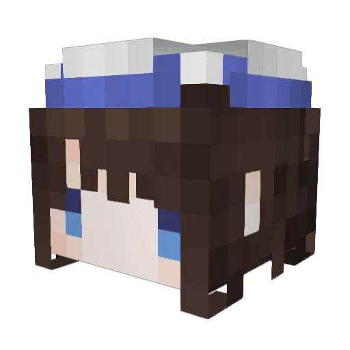 Chuhohaoai Minecraft avatar head, 3D render