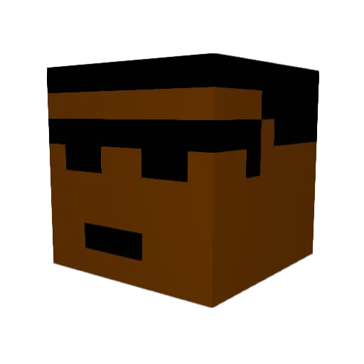 Chukkie Minecraft avatar head, 3D render
