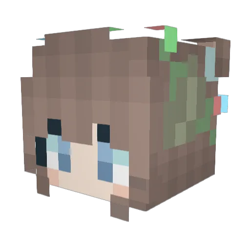 Chulilu Minecraft avatar head, 3D render