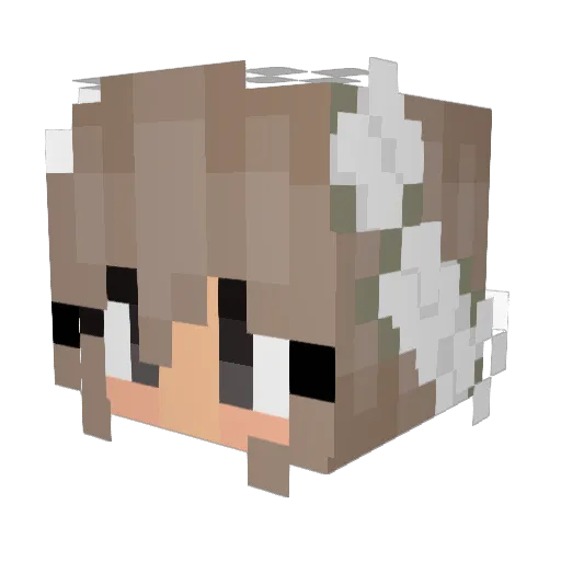 Chumiiko Minecraft avatar head, 3D render