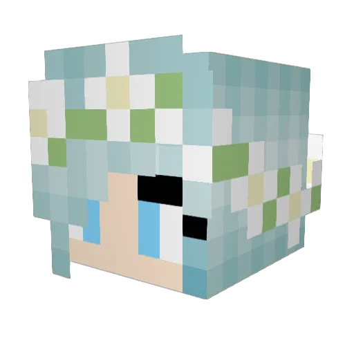 ChunNan Minecraft avatar head, 3D render