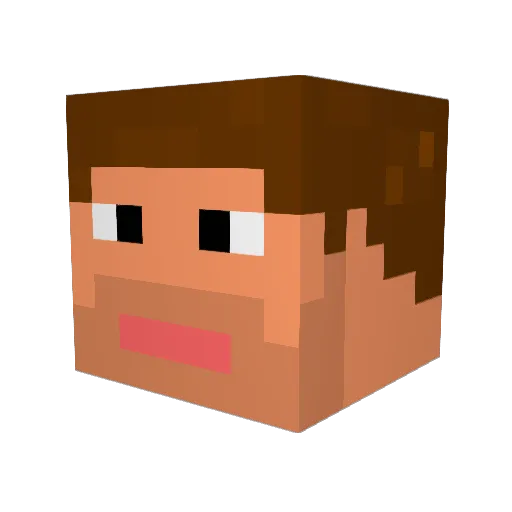 Chunass Minecraft avatar head, 3D render