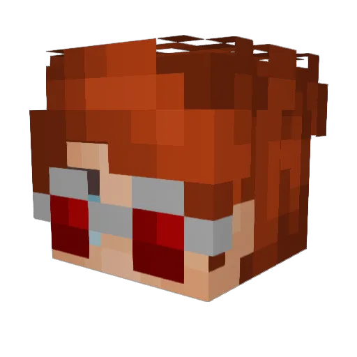 Chungkingsaurus Minecraft avatar head, 3D render