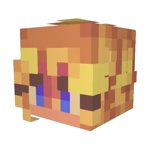 ChunkAye Minecraft avatar head, 3D render