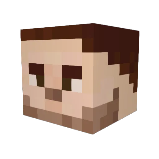 ChunkMonk Minecraft avatar head, 3D render