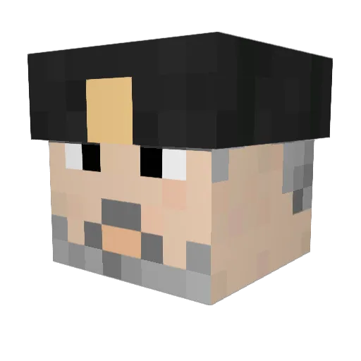 Chunk_Chunky Minecraft avatar head, 3D render