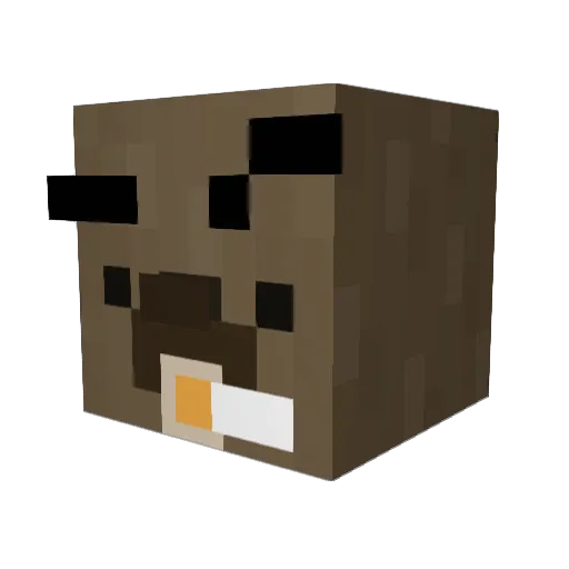Chunke_ Minecraft avatar head, 3D render