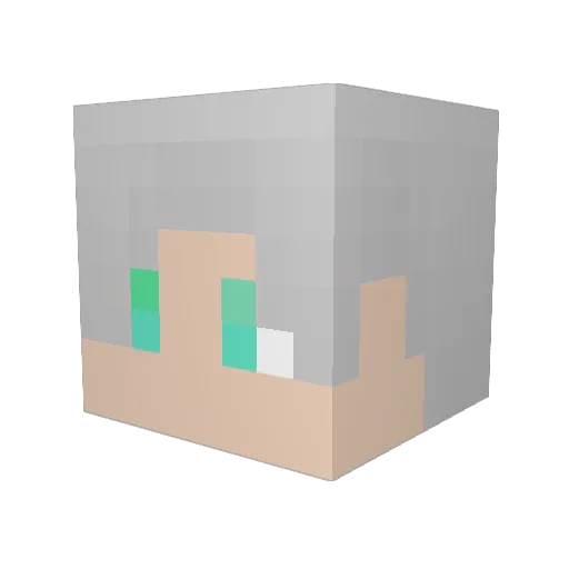 Chuntoko Minecraft avatar head, 3D render
